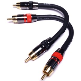 CESS-163-4i Low Noise 12 Gauge Premium RCA Audio Line Patch Cable (4 Inches)