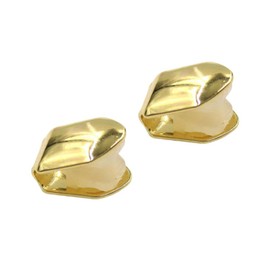 2Pcs Gold Plated Single Tooth Cap Hip Hop Teeth Plain Caps Top Bottom for Men Hip Hop Golden