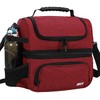 MIER Lunch Bag Men Double Deck Lunch Box Bag,Insulated Leakproof