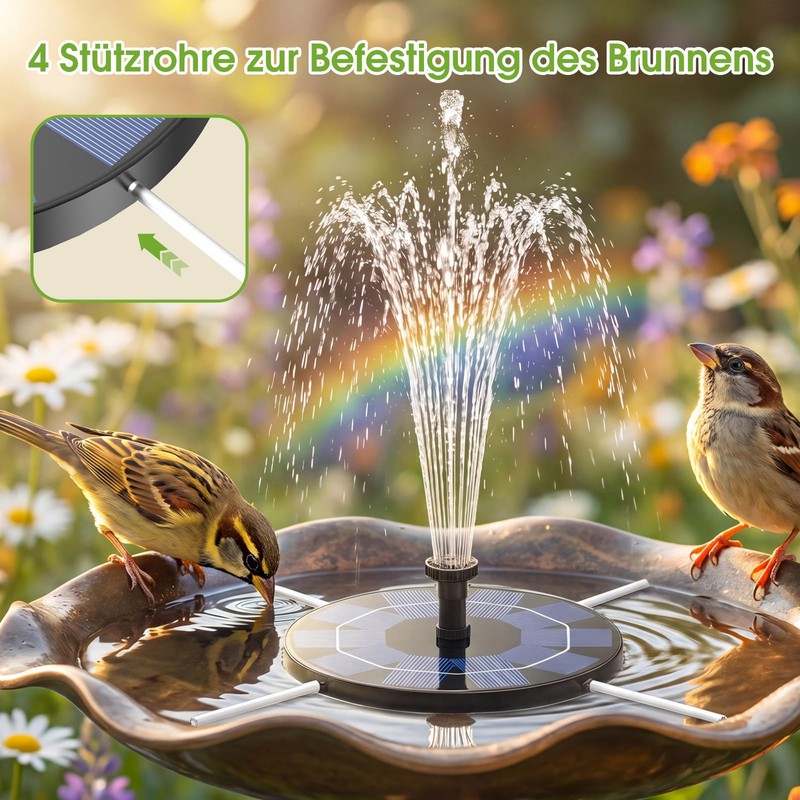 Vitcoco 2.5 W Solar Fountain, Upgraded Solar Pond Pump