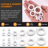 Rustark Pack of 100 8 Sizes White Rubber Grommets Assortment