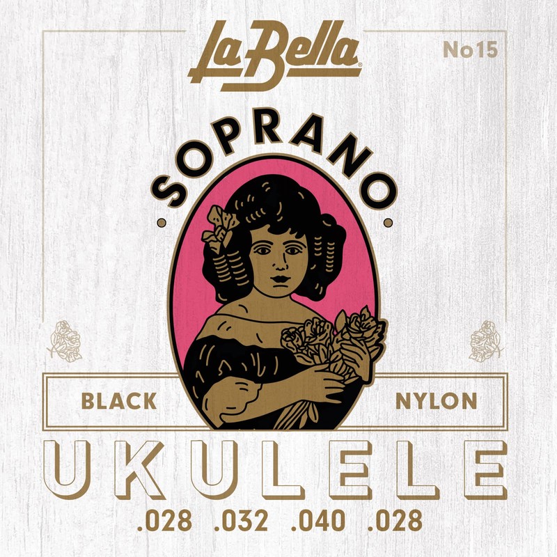La Bella 15 Soprano Black Nylon Ukulele Guitar String 28-28