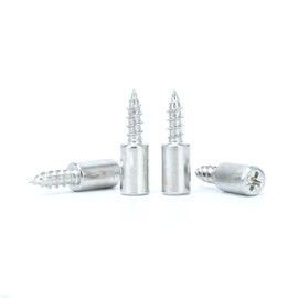 Self-Tapping Integrated Screw Laminate Brackets, Shelf Brackets, Solid Steel Shelf Pins for Furniture, Closet, Wardrobe Shelves, Pack of 100