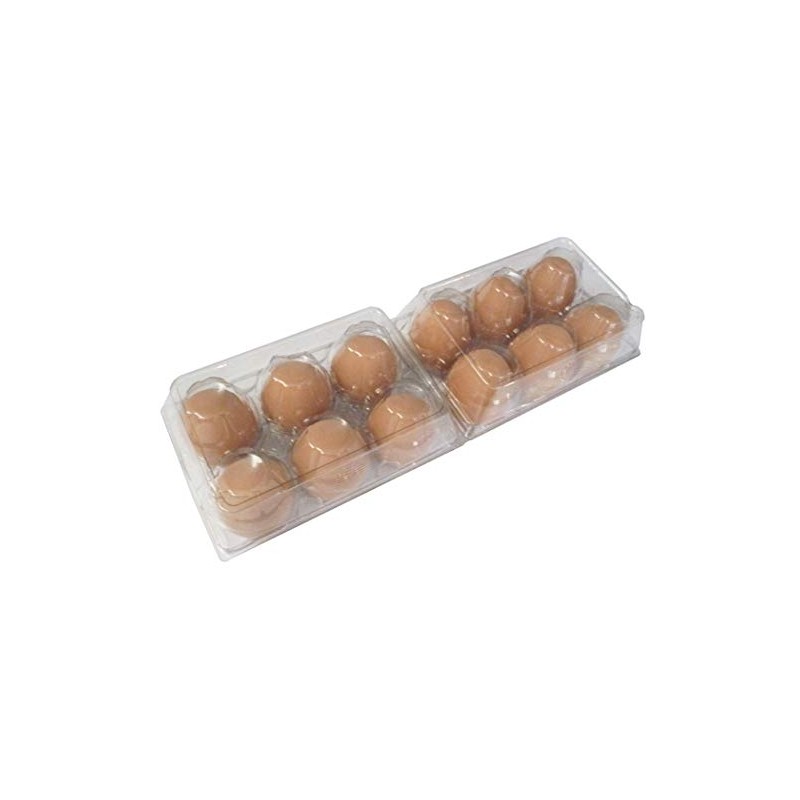 Clear Plastic Tri-Fold Split 6-Egg Carton - 35 Pack