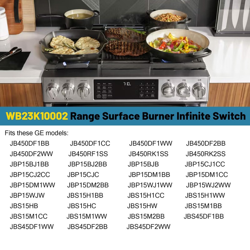 WB23K10002 Range Burner Control Switch for GE 6 Inch Surface
