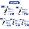 9KM DWLIFE 250Pcs fishing swivels and clips Snap Swivel sea