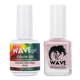 WAVEGEL Soak-Off Gel & Nail Lacquer Matching Duo Set - Simplicity Collection - #P112 Young And Free I 0.5 Oz