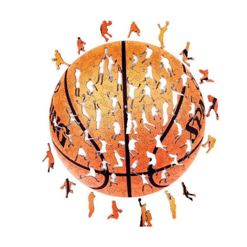 203 Pieces Irregular Basketball Shape Puzzle Wooden Toys Wooden Jigsaw
