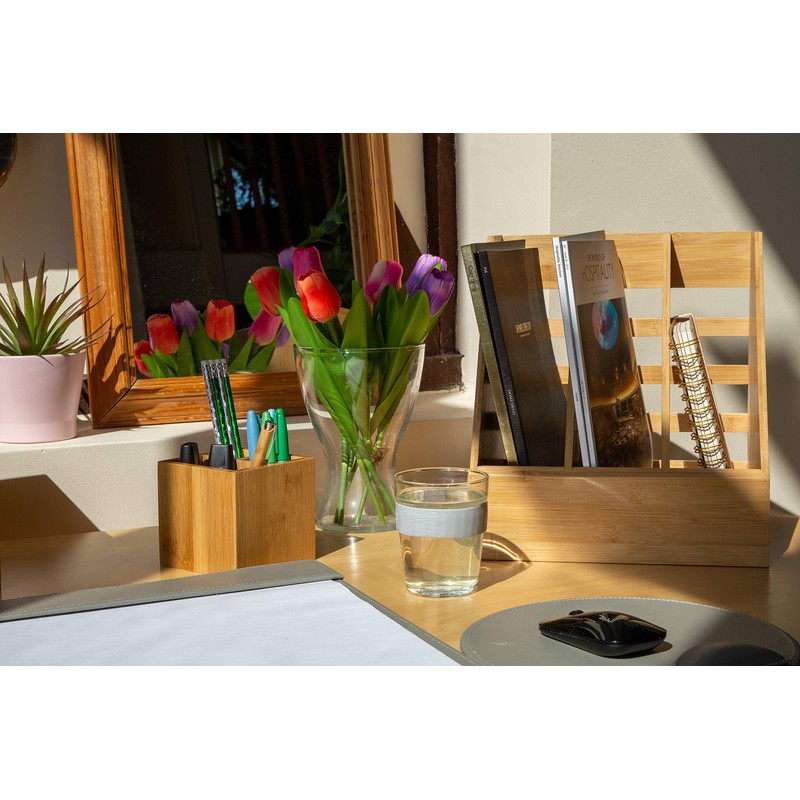 OSCO Bamboo Square Pen Pot