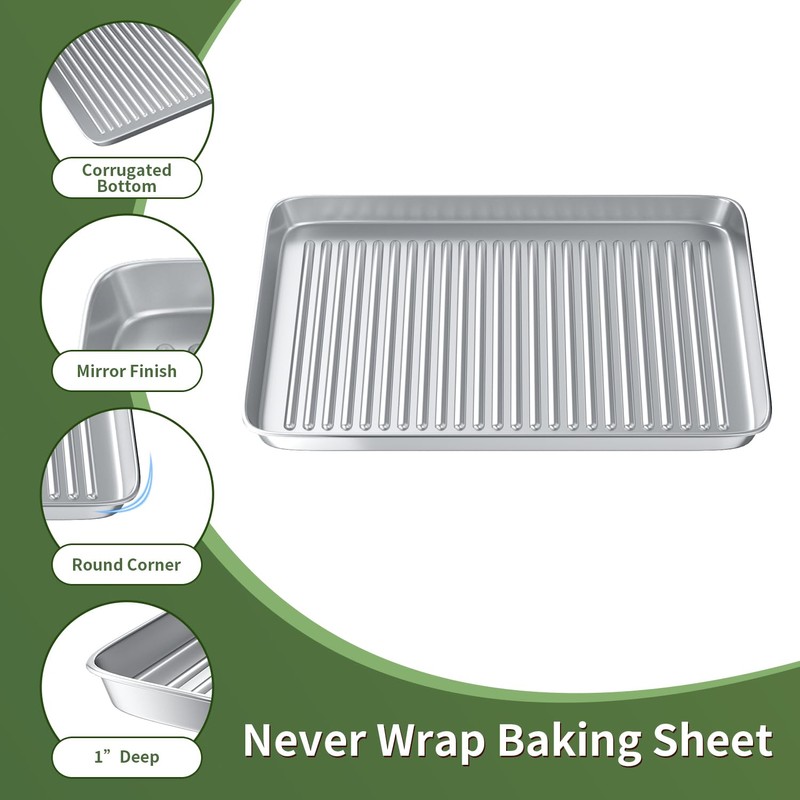 Baking Sheet with Wire Rack Set: 3 Baking Pans +