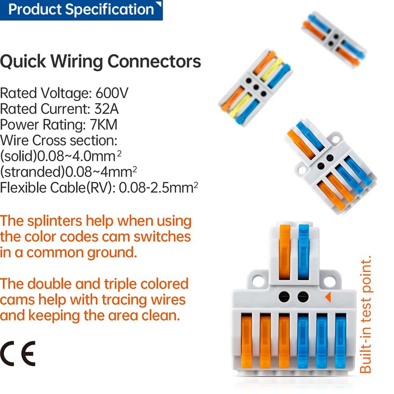 GKEEMARS 65 Pcs Compact Splicing Wire Connectors Assortment Pack, Quick