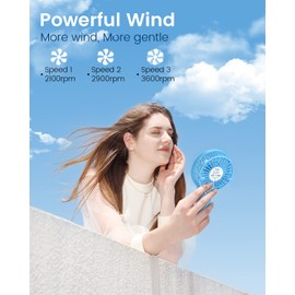 EasyAcc Handventilator Tragbarer Mini Lüfter Elektrischer USB Ventilator mit Aufladbarem Akku Faltbar Kompatibel mit Laptop Multi Port Steckdose für Reisen und Zuhause