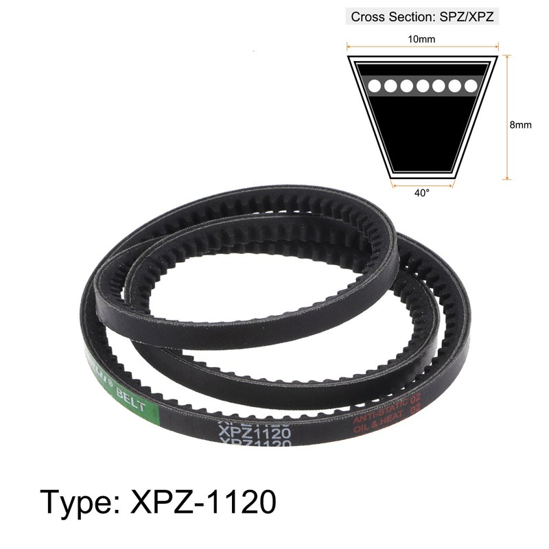 sourcing map XPZ-1120 Cogged V-Belts 1120mm Pitch Girth 10mm Width