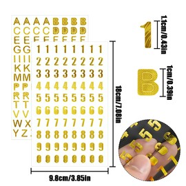 HAIKING Letter Stickers, 8 Sheets Alphabet Number Stickers for DIY Crafts, Decoration Arts (Gold)