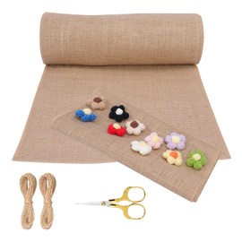 USHOP Jute Table Runner Roll 30 x 100 cm, Beige Jute Ribbon Table Runner, Table Decoration, Vintage, Can be Cut to Size, with 20 m Jute String for Table, Wedding Decor, Farmhouse Party, Communion