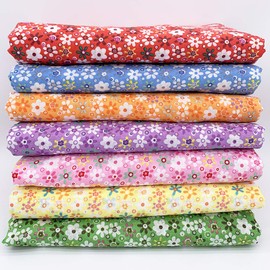 7Pcs 20" x 20" Cotton Fabric DIY Making Supplies Quilting Patchwork Fabric Fat Quarter Bundles DIY for Quilting Patchwork Cushions Cotton Fabric for Patchwork (20" x 20", Color Mixing)