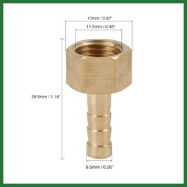 Motoforti 6mm Hose ID X 1/4'' NPT Female Brass Hose Barb Fitting for Car 2 Pcs Long-lasting