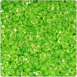BeadTin Lime Transparent 6mm Faceted Rondelle Craft Beads (1350pcs)