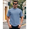 Wihion Men Turtleneck Mock Neck T Shirts Short Sleeve Ribbed