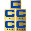Metallic Gold Team Color C Captain Patch Style Vinyl Football