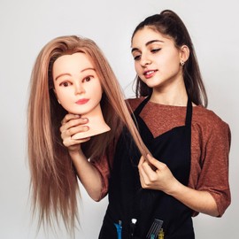 Hair Mannequin Head Training Heads For Hairdressing Hairdresser Training Heads Styling Head Hair Mannequin Head 24" Mannequin Head With Clamp Stand Hairdressing Head Barber Training Manikin