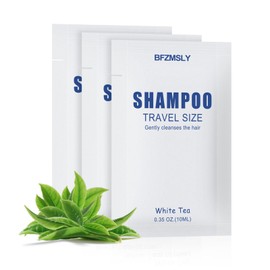 BFZMSLY 100 Pack Travel Size Shampoo Packets Bulk (0.35oz, White Tea Scent) – Mini Individual Pack TSA Approved Toiletries for Guest Shampoo for Hotels, Airbnb, Travel & Hospitality