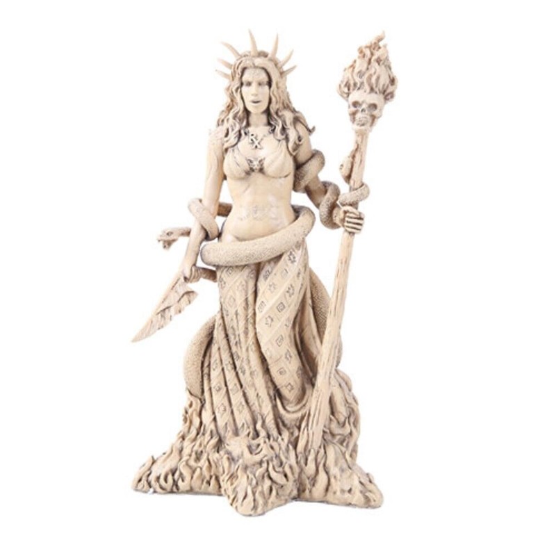 Greek Goddess White Sorceress Witchcraft Hecate Figurine Hekate Necromancy Deity