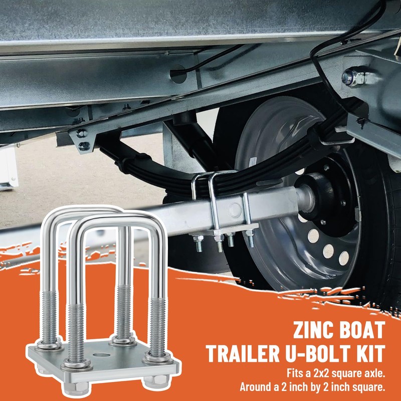 Racewill U Bolt Kit for Boat Trailer Axle Leaf Springs,