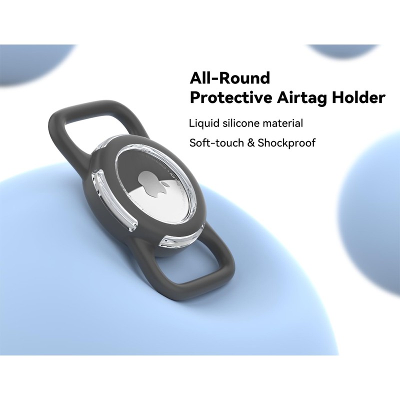 Waterproof Air tag Holder for Dog Collar, Silicone & ABS