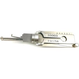 2 in 1 SS003 Padlock Pick and Decoder Tools, Master Stainless Steel Key Decoder, Locksmith Tools Professional