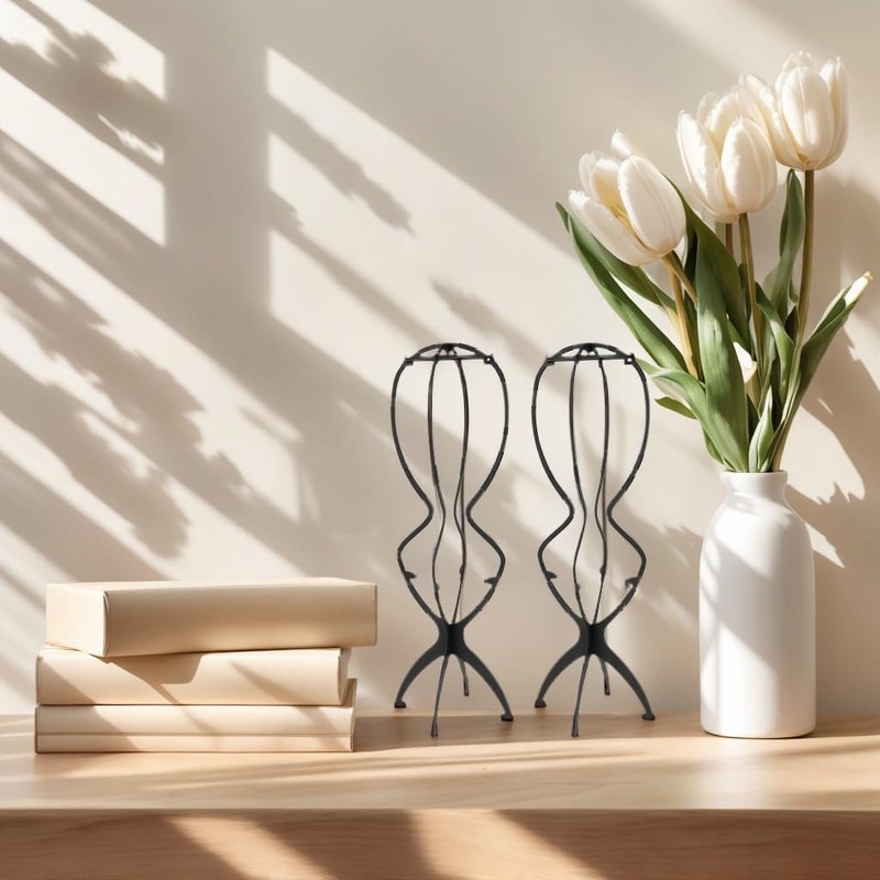 OYUUJII Wig Stand,2 Pcs Wig Stands Holders for Long Short