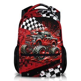 FLEXIMX Kids Boys Backpack Truck Backpacks for School Travel Casual, Toddler Backpacks for Kindergarten Elementary Primary Back to School