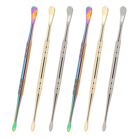 LUTER Pack of 6 Wax Carving Tool Wax Tool Carving Tool Stainless Steel Wax Carving Tool for Sculptures Spoon 11.9 cm (Gold, Silver, Rainbow)