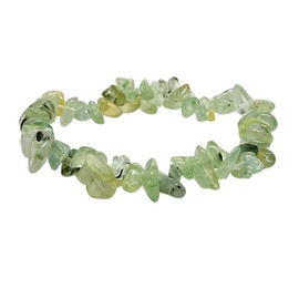 Steinfixx Gemstone Chip Bracelet 18 cm Made of Prehnite – The Protective Stone – India – Handmade – Elastic – Highest Quality – in Organza Bag, One size, Prehnite, Prehnite