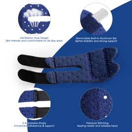 4 Pcs Finger Splint,Trigger Finger Splint Brace Finger Support for Straighten Broken Bent Finger,Arthritis Pain Relieve,Mallet Finger Splint for All Fingers,Adjustable & Breathable(Blue with holes)