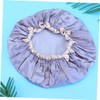 Baluue 1pc Double-layer Hair Shower Cap for Home and Salon