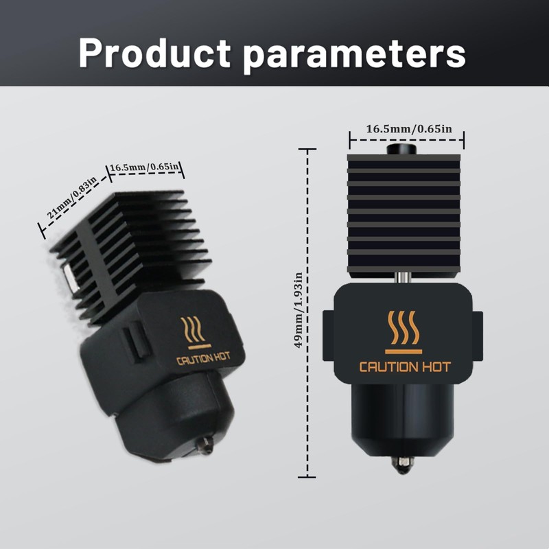4-Pack Bamboo A1 mini/A1/A2L Hotend Kit, 0.2/0.4/0.6/0.8mm Hardened Steel Nozzle