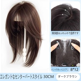 50% Human Hair Bangs Wig, Straight Bangs, Hidden Gray Hair, Volume Up, Partial Wig, Hand Knitting Inner Net, One Click Wig, Bangs, Fluffy, Natural, Cute, Smoothing Face, Everyday Use, Women's, Net