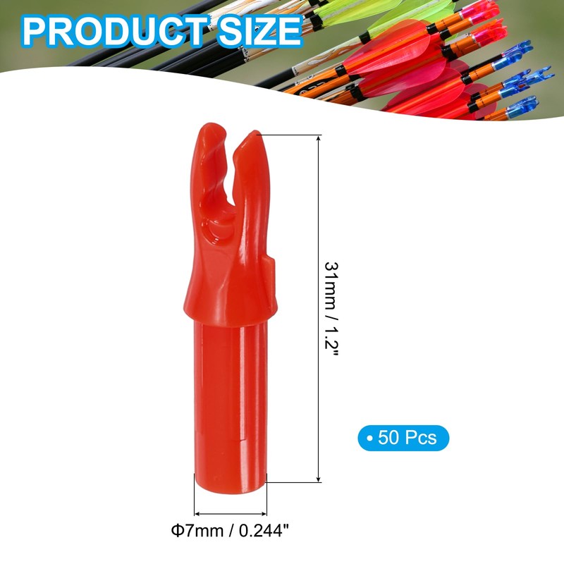 sourcing map Archery Arrow Nocks Plastic Carbon Arrow Inserts .244"/6.2mm