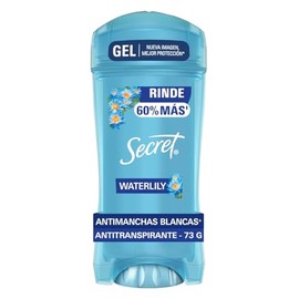 Secret, Antitranspirante Mujer, Gel Invisible, Aroma a Waterliliy 73g