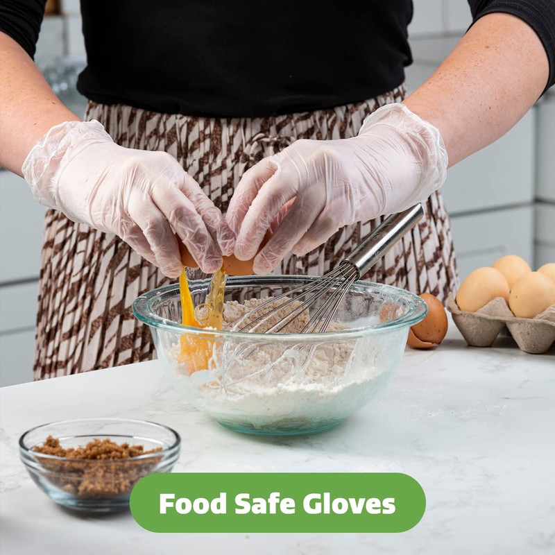 Comfy Package Disposable Vinyl Gloves – Clear, Latex-Free, Powder-Free, BPA-Free