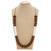 Coiris Layer Chunky Wood Beaded Necklace Exaggerated Statement Bead Collar