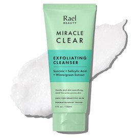 Rael Miracle Clear Face Wash - Limpiador exfoliante suave con cido succnico y minerales, frmula hidratante para uso diario, ideal para pieles...      