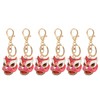 6pcs Lion Dance Keychains Cute Funny Rust Prevention Rhinestone Keychain