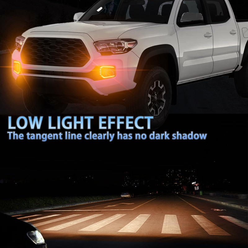 PGTOPONE Switchback White/Amber LED Front Fog Daytime Running Lamp w/Dynamic