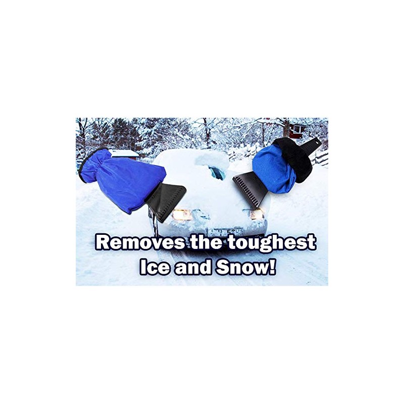 IKAAR Eiskratzer Auto Eisschaber mit warmen Handschuhen wasserdichtem Winter Kratzer