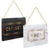 2-Pack Double Sided Open Closed Sign for Business Door, Gold