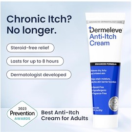 Dermeleve Crema antipicazón sin esteroides | Extra fuerte para psoriasis, dermatitis seborreica, erupciones virales, picaduras de insectos, alergias, 