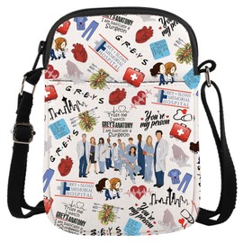 JTOUK TV Show Inspired Gift Doctor Anatomy Fans Merchandise Zipper Pouch Funny Doctor Crossbody Bag Gift for Fans (Anatomy TV Pattern CB EU)