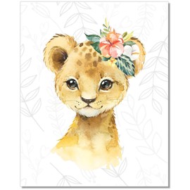Safari Animals Wall Art Prints - Nursery Decor - Set of 6-8x10 - Unframed - Watercolor